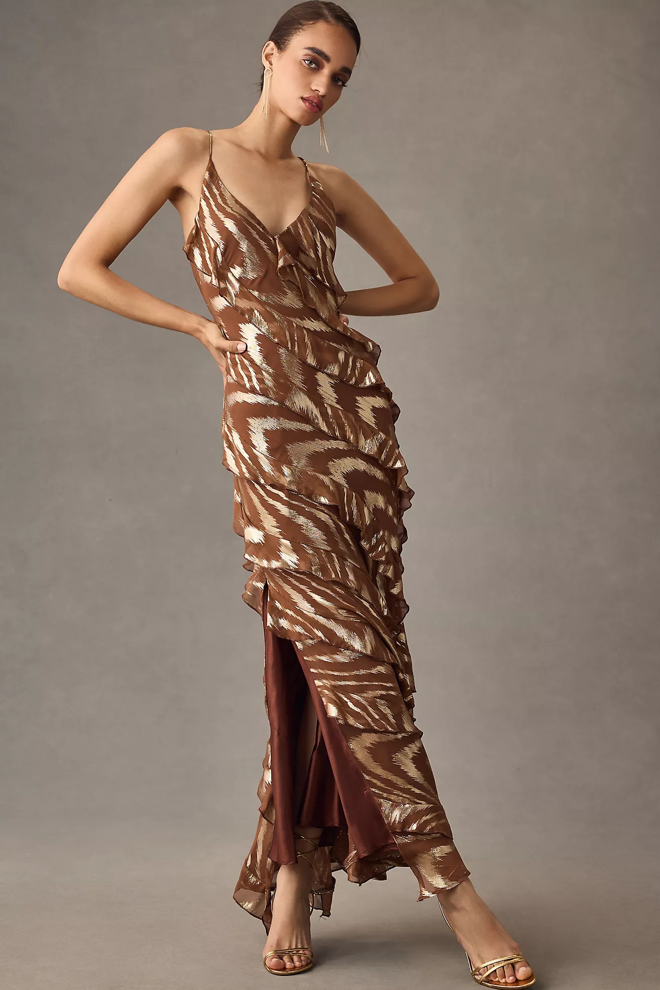 Delfi Collective Slim Ruffled Maxi Dress | Anthropologie (US)