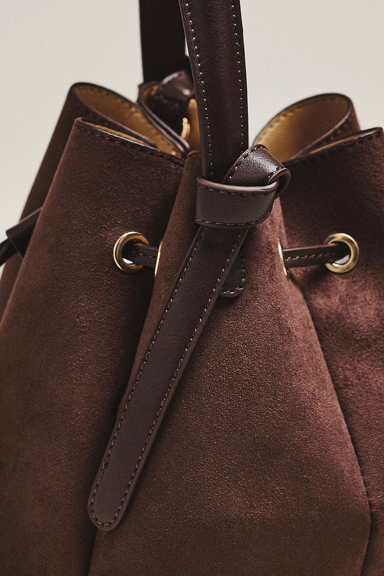 Laguna Cinched Mini Faux-Suede Bucket Bag | Anthropologie (US)