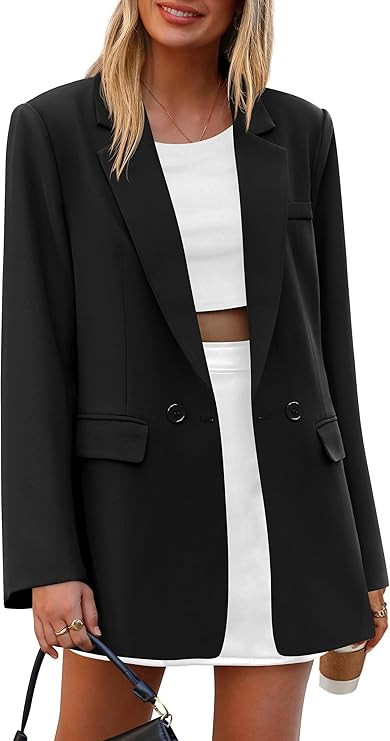 PRETTYGARDEN Fall 2025 Blazers for Women Business Casual Long Sleeve Lapel Pockets Dressy Suit Ja... | Amazon (US)