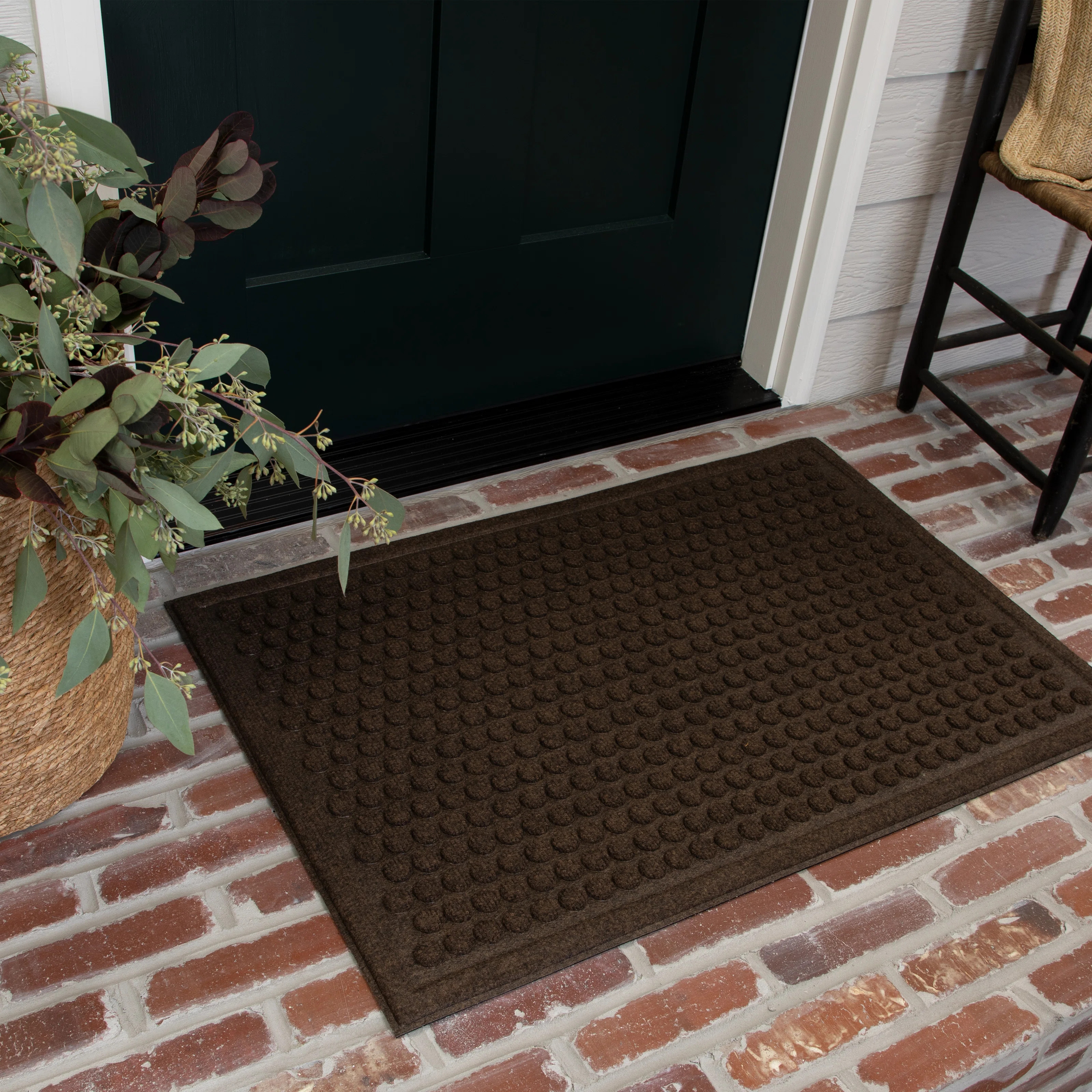 Eufaula Dots Impressions Recycled Rubber All Weather  Moisture Absorbent Outdoor Door Mat | Wayfair North America