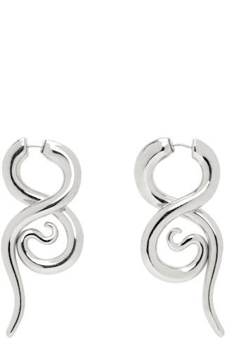 Silver Boa M Earrings | SSENSE