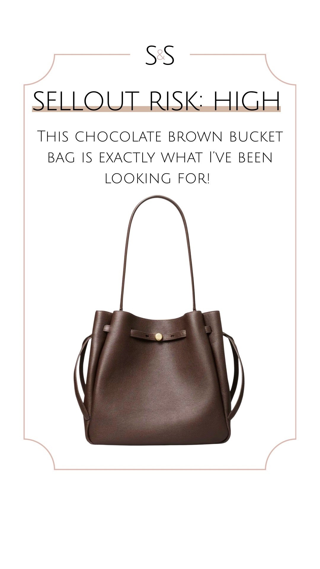 This chocolate brown bucket bag is exactly what I’ve been hunting for and it works with literally everything in my closet. The shape, the color, and the everyday polish make it an instant grab.

chocolate brown bucket bag, brown handbag outfit ideas, everyday bucket bag women, neutral handbags women, fall to spring bag, classic leather bucket bag, wardrobe staple handbags, minimalist style accessories

#LTKOver40 #LTKWorkwear #LTKNYFW
