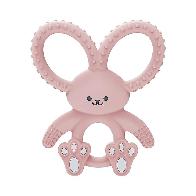 Dr. Brown's Flexees Pink Bunny, Soft 100% Silicone Baby Teether, BPA Free, 3m+ | Amazon (US)