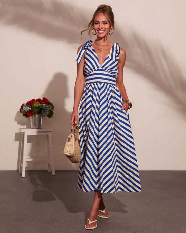 Deckside Muse Cotton Striped Maxi Dress | VICI