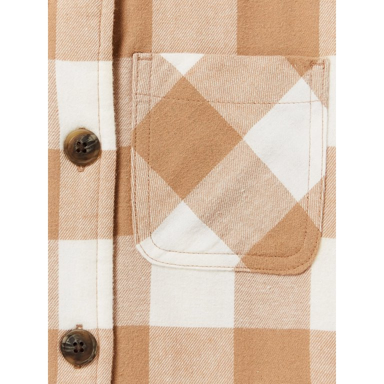Wonder Nation Girls Flannel Shirt Jacket, Sizes 4-18 & Plus | Walmart (US)