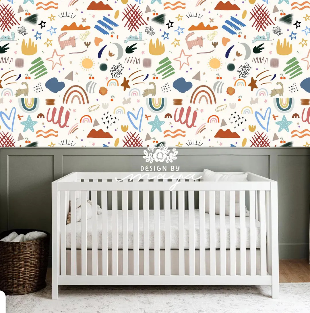 So Much Fun Wallpaper: Modern Nursery Decor Mural | Etsy (US)