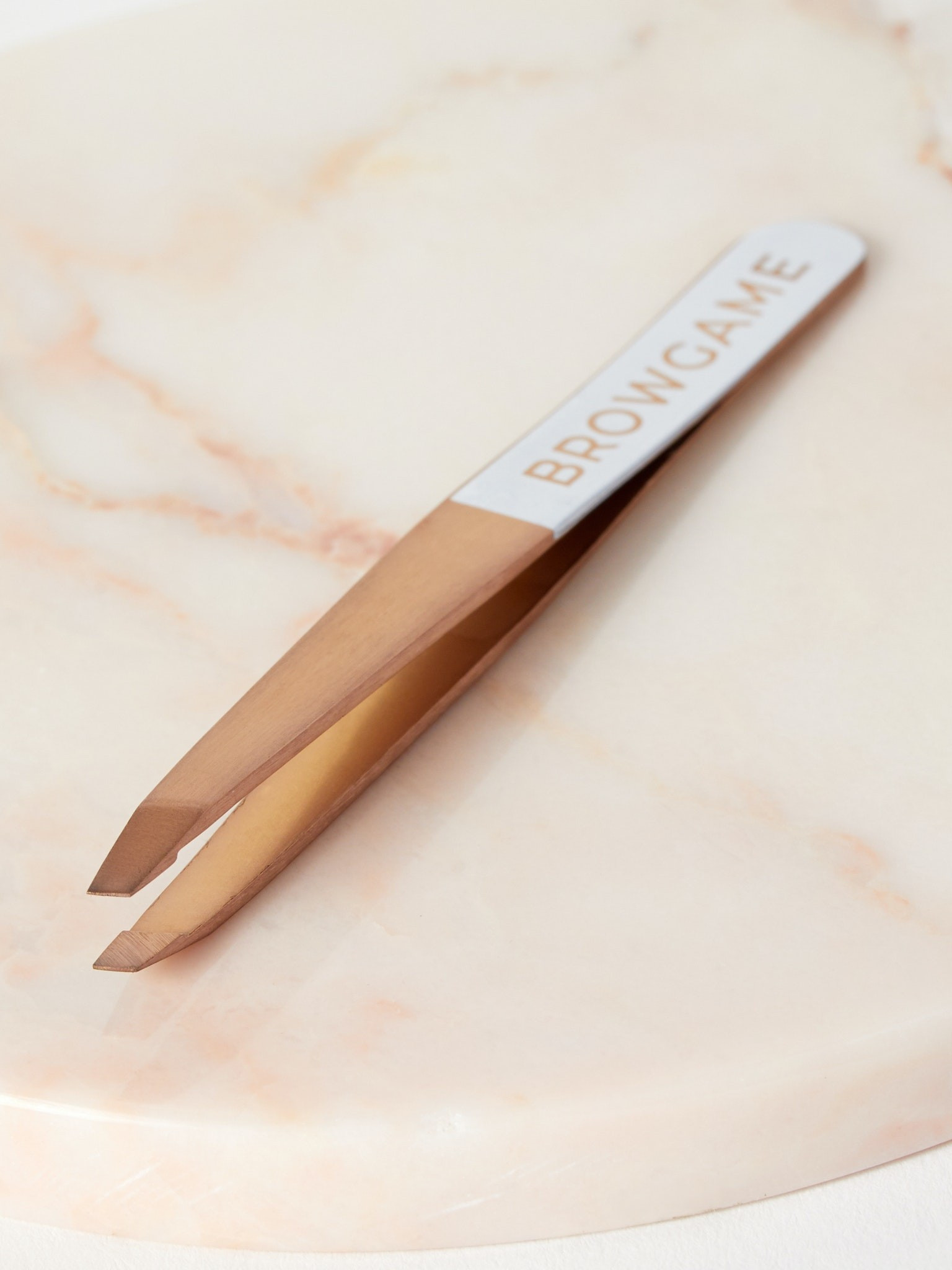 Prestige Slanted Rose Gold Tweezer | Verishop