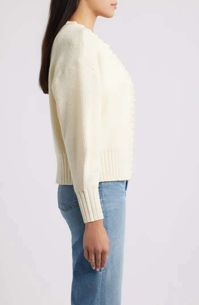 Faux Pearl Trim Cardigan | Nordstrom