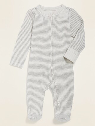 Unisex Striped Double-Layer Footed One-Piece for Baby | Old Navy (US)