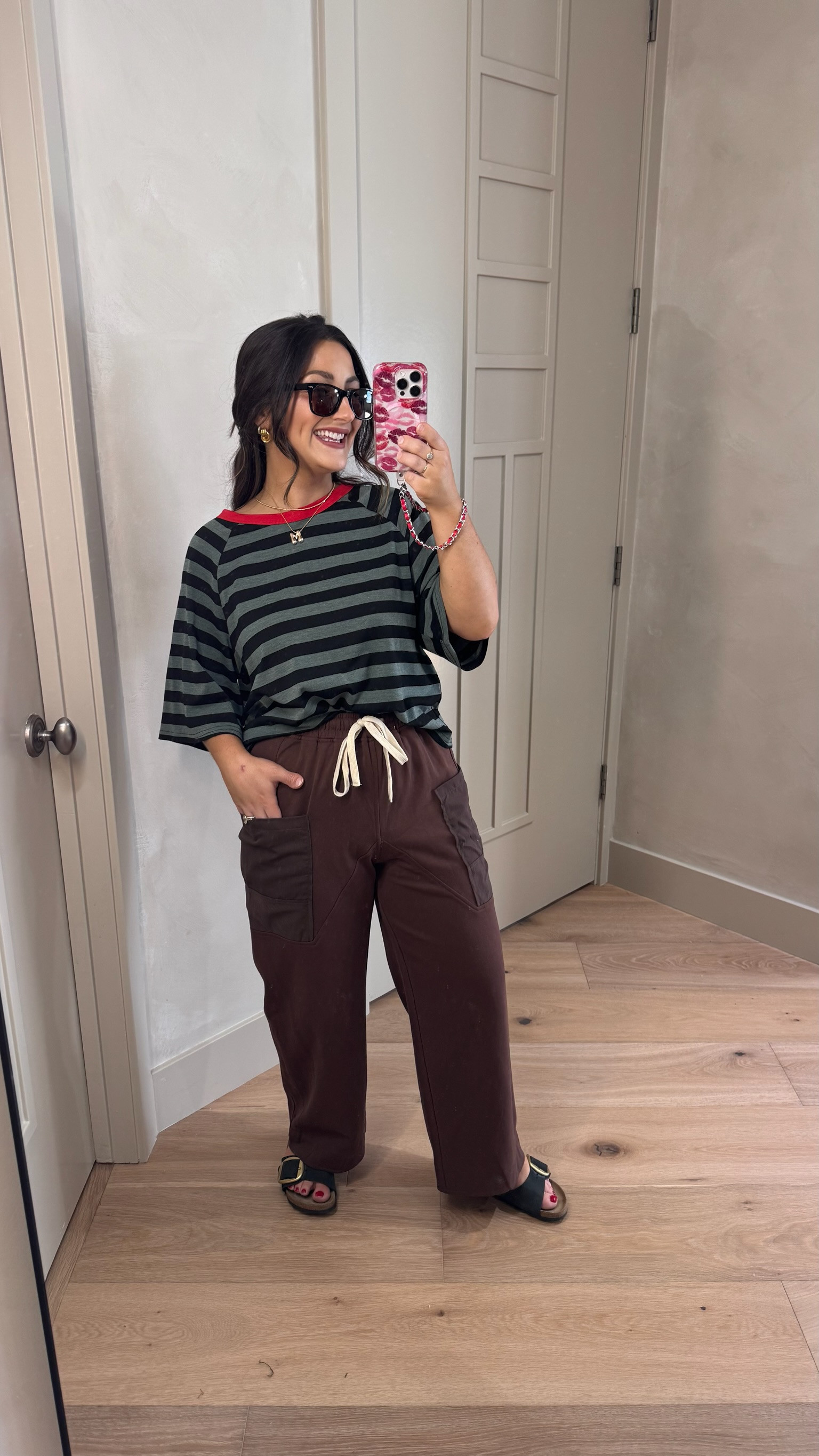 Striped tee with brown pants for a cute casual outfit! 

Top size small, pants size medium 

5'0" 140lbs
Petite friendly

#LTKootd #LTKSaleAlert #LTKPetite