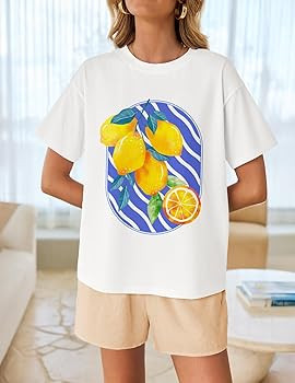 ZESICA Women's 2025 Summer 2 Piece Lounge Set Short Sleeve Graphic Print Tops and Shorts Outfits ... | Amazon (US)