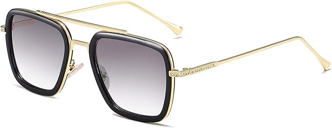 SOJOS Polarized Sunglasses for Men Women Retro Aviator Square Goggle Classic Alloy Frame HERO SJ1... | Amazon (US)