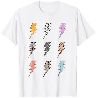 Lightning Bolt Leopard Zebra Cheetah Shirt, Lightning Bolt T-Shirt | Amazon (US)