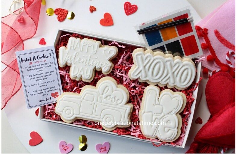 Valentine PYO Pack, 4 Count, Valentine PYO Gift Set, Valentine Cookies Set, PYO Cookie Set, Sugar... | Etsy (US)