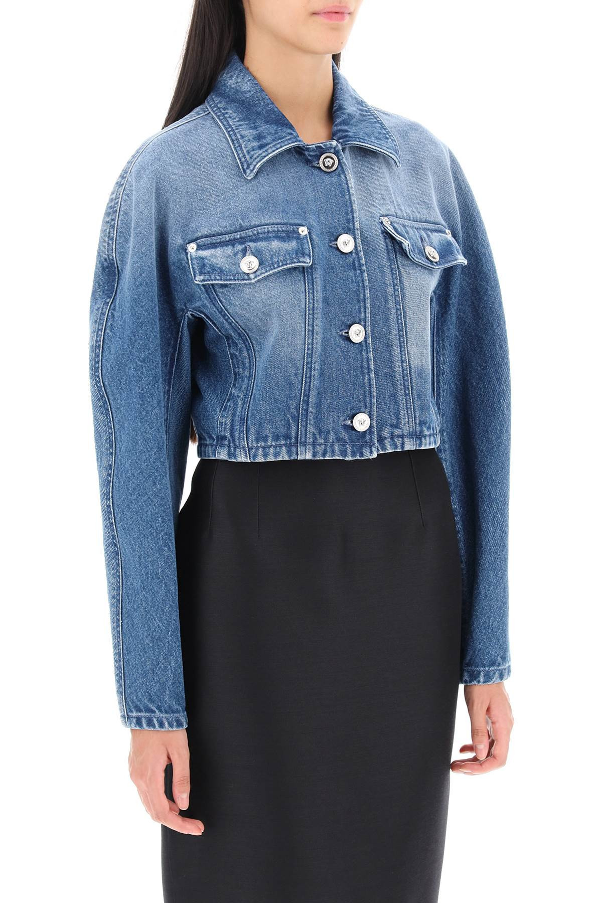 Versace Cropped Denim Jacket | Shop Simon
