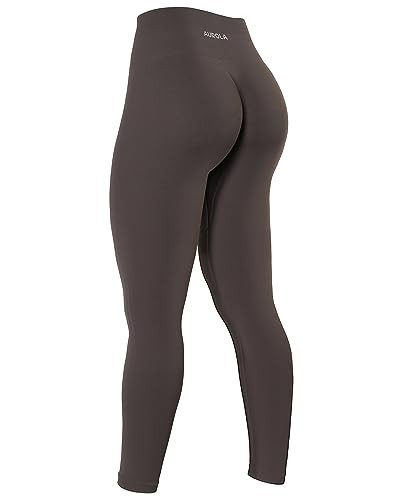 AUROLA Power Workout Leggings for Women Tummy Control Squat Proof Ribbed Thick Seamless Scrunch Active Pants,Chestnut Brown,XS | Amazon (US)