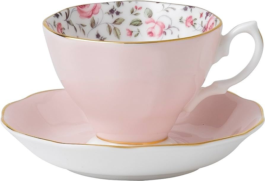 Royal Albert Rose Confetti Teacup & Saucer Set, 6.5 ounce, Pink Multi | Amazon (US)