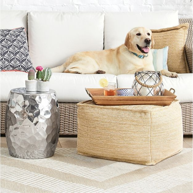 Outdoor Pouf Natural Woven - Threshold™ | Target
