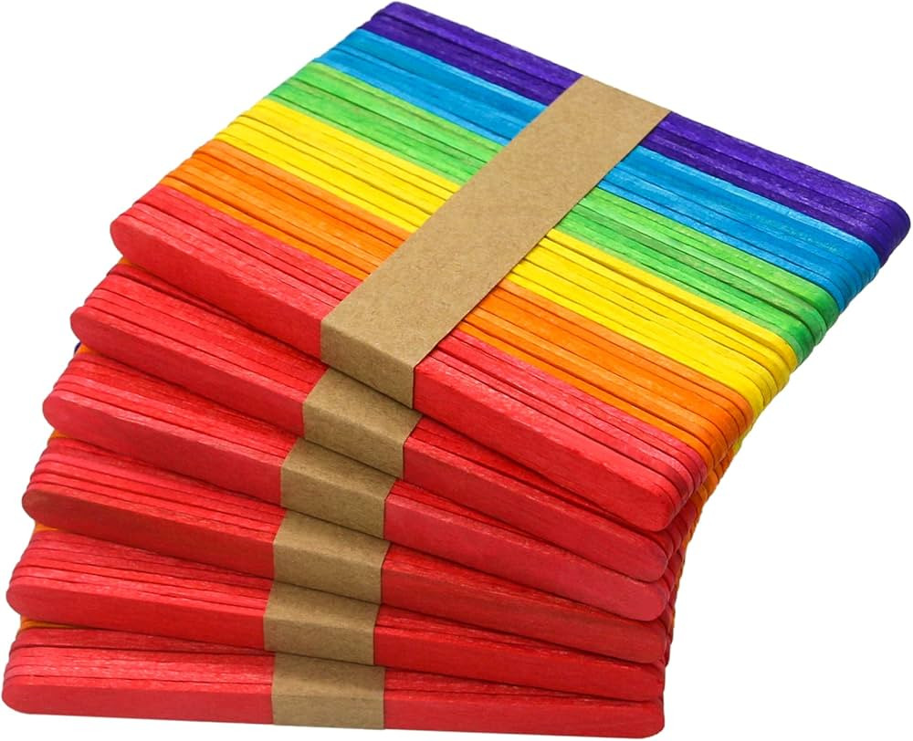 240 Pcs Colored Popsicle Sticks for Crafts, 4.5 Inch Colored Wooden Craft Sticks, Ice Cream Stick... | Amazon (US)