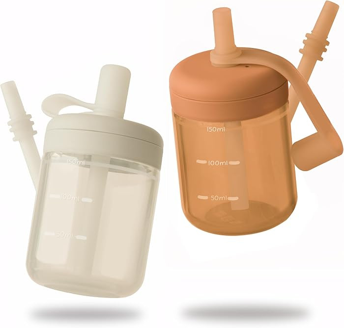 Moonkie Baby Straw cup | Silicone Toddler Sippy Cup Training Cup with Straw Lid | BPA-Free Drop-P... | Amazon (US)