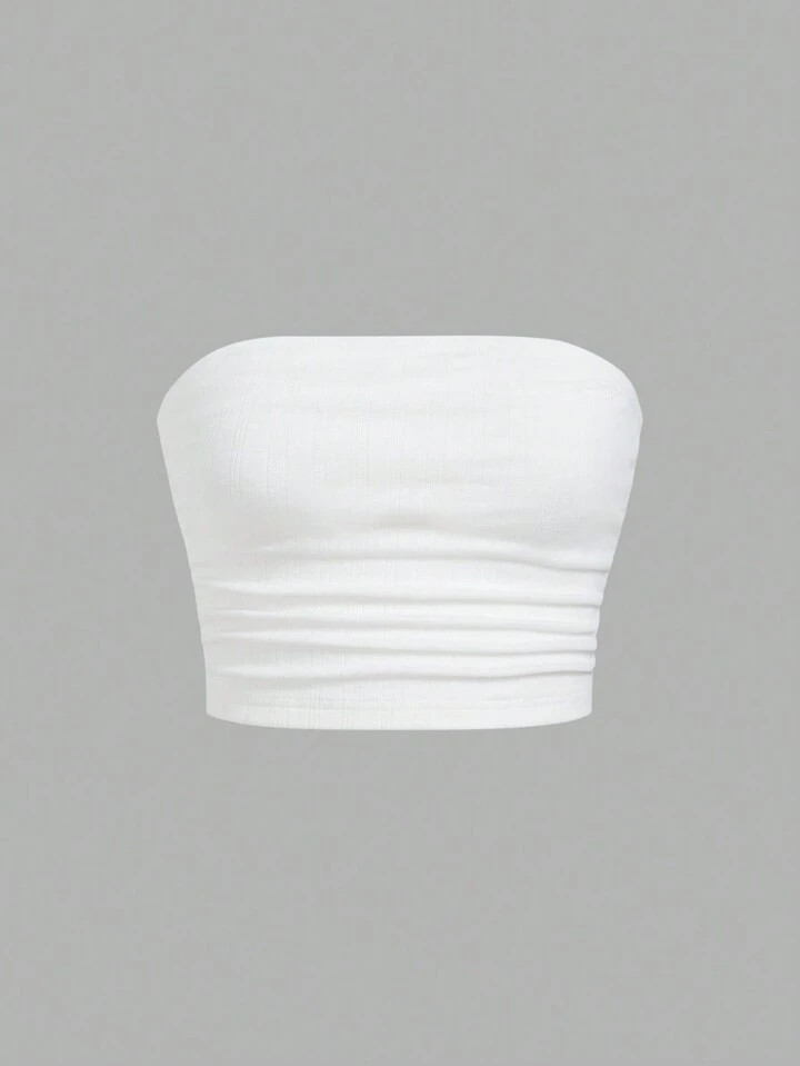 SHEIN EZwear Women Textured Knit Tube Top | SHEIN