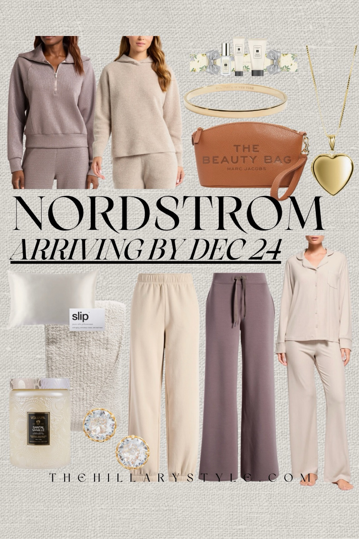 Nordstrom Gifts Arriving by December 24
Gifts from top brands arriving in time for Christmas. Pajamas, sweatshirt, cashmere hoodie, sweatpants, lounge pants, silk pillowcase, beauty bag, gold locket, gold bracelet, fragrance set, blanket, candle, earrings. Spanx, Skims, Zella, Barefoot Dreams, Marc Jacobs, Jo Malone, Kate Spade, Voluspa, slip.

#LTKSeasonal #LTKGiftGuide #LTKHoliday