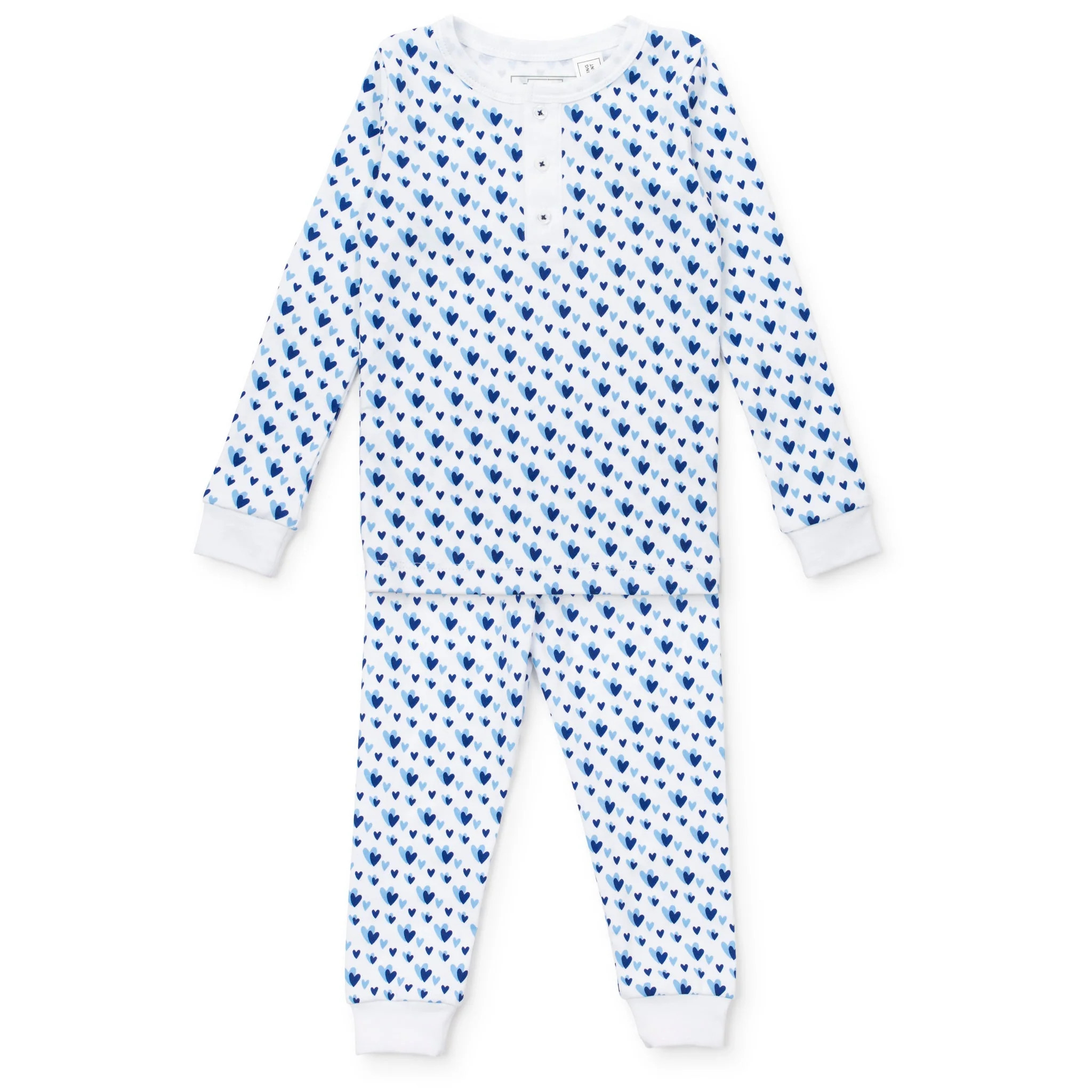 Lila and Hayes Jack Boys' Pajama Pant Set - Heart to Heart Blue | JoJo Mommy