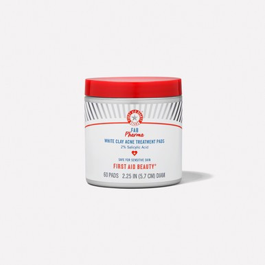 FAB Pharma White Clay Acne Treatment Pads 2% Salicylic Acid | First Aid Beauty