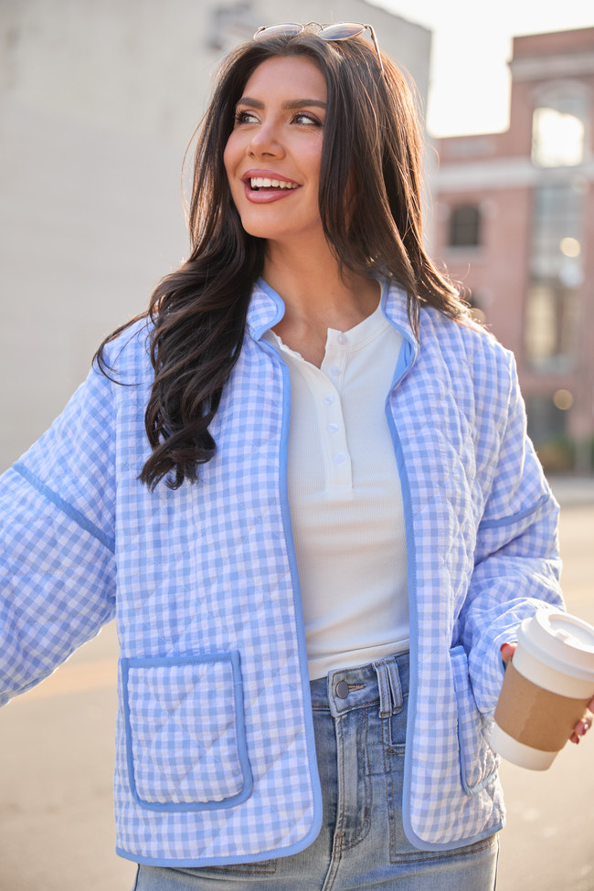Wren Quilted Gingham Jacket SALE | Pink Lily