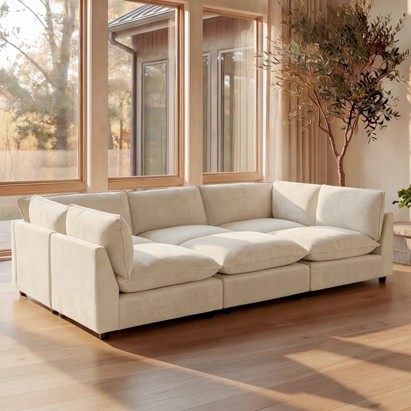 Heffernan 106.77" W 6-Seater Modular Sofa | Wayfair North America