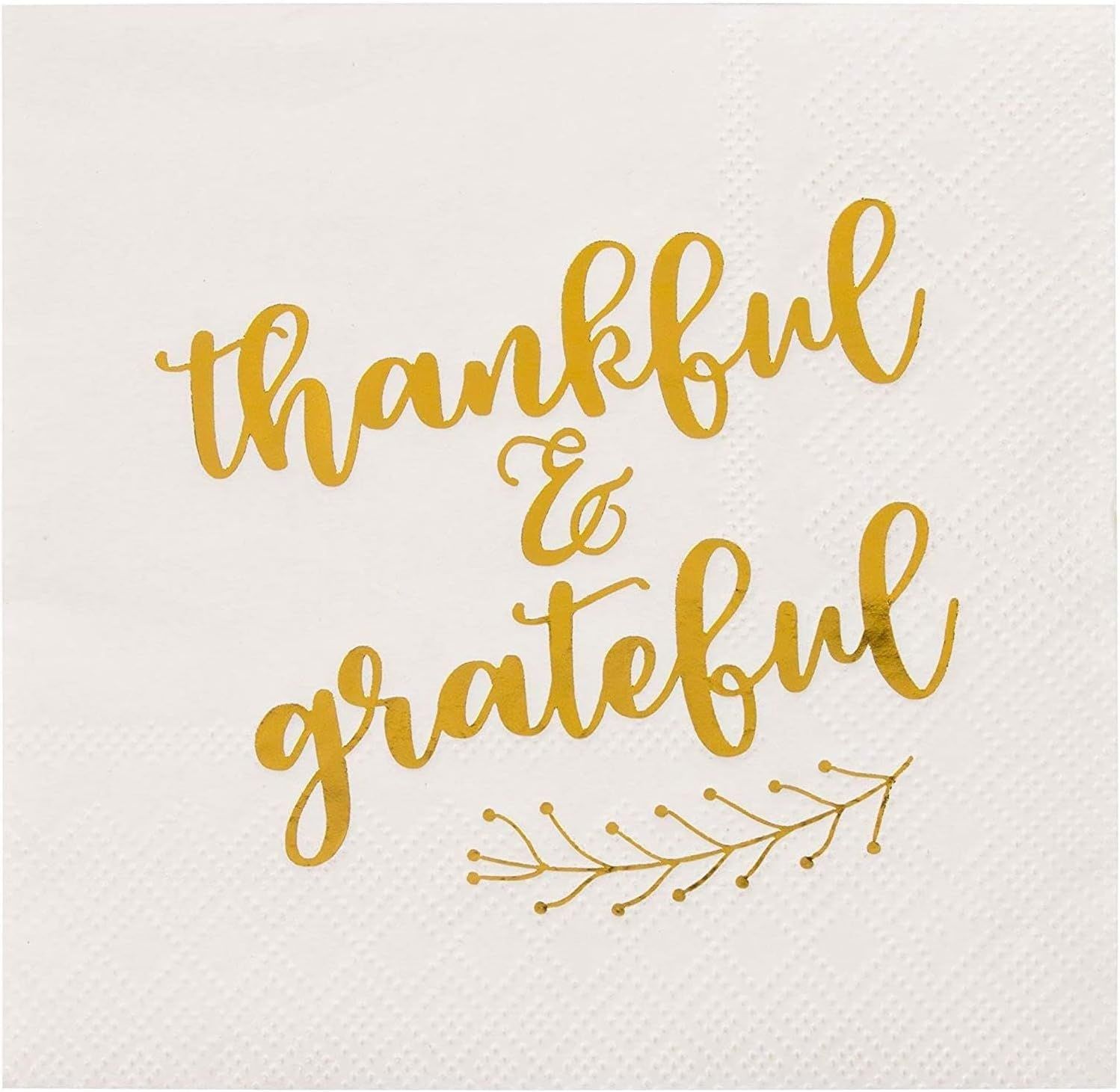50 Pack Thanksgiving Cocktail Napkins Party Supplies Table Decorations, Thankful and Grateful (5 ... | Amazon (US)