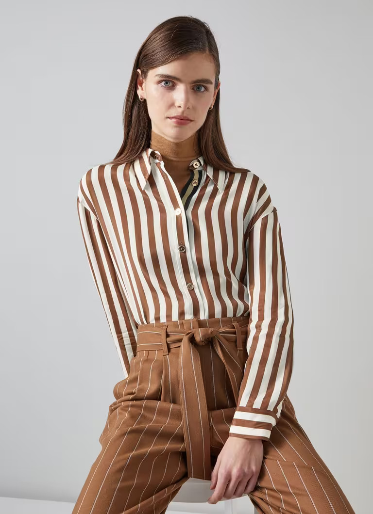 Blythe Chocolate & Birch Blouse | L.K. Bennett (UK)