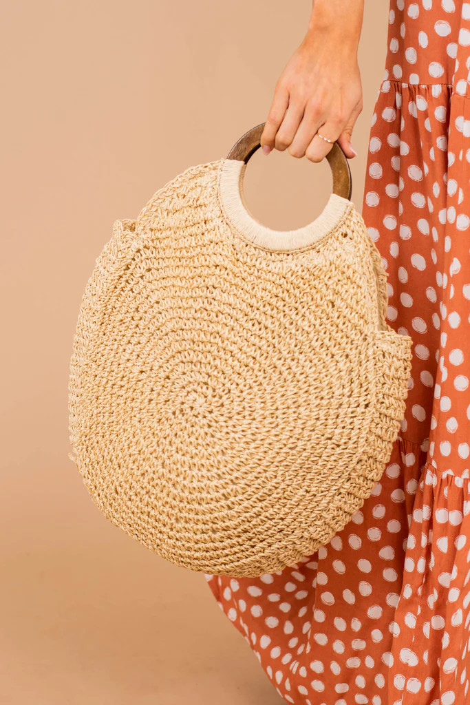 Take A Stroll Down The Beach Ivory White Circle Purse | The Mint Julep Boutique