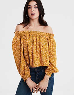 AE Off-The-Shoulder Blouse | American Eagle Outfitters (US & CA)