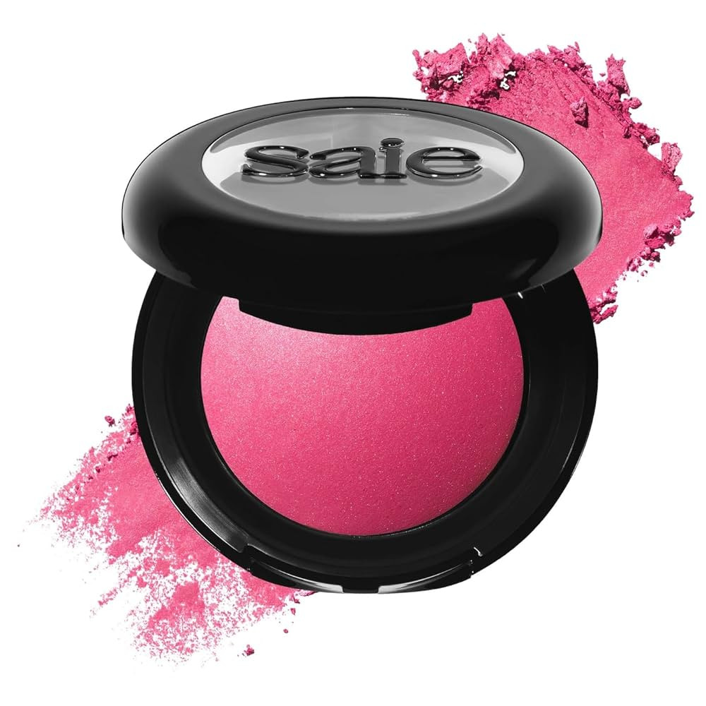 Saie SuperSuede Baked Blush - Talc-Free Powder Blush for All Day Wear - Enriched with Plant-Derived Squalane + Glycerin to Help Moisturize Dry Skin - Amore (0.1 Ounce) | Amazon (US)