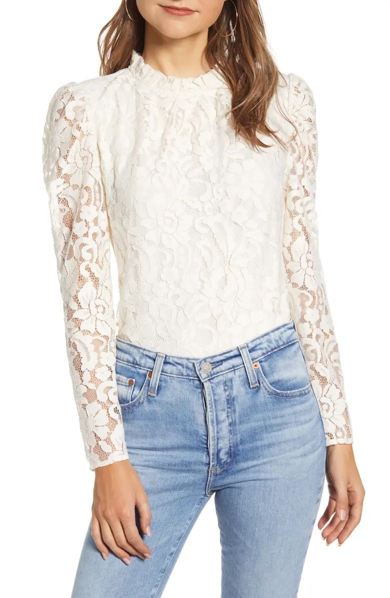 Ruffle Neck Lace Top | Nordstrom