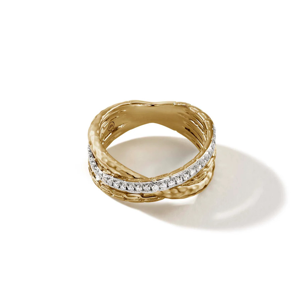 Palu Crossover Ring, Gold, Diamonds|RGX9010082DI | John Hardy