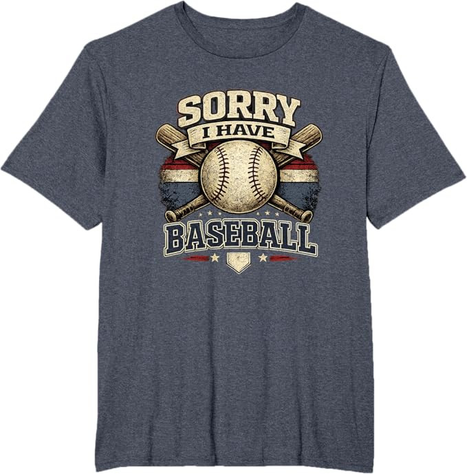 Sorry I Have Baseball Vintage Retro Graphic T-Shirt | Amazon (US)