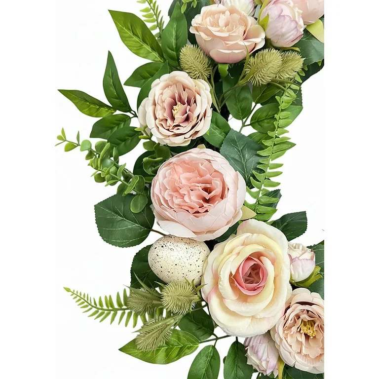 Peonies and Speckled Eggs Wreath, Multicolor, 22", by My Texas House | Walmart (US)