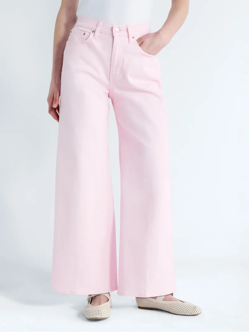 Free Assembly Women's Cropped High Rise Wide Leg Pants, Sizes 0-16 | Walmart (US)