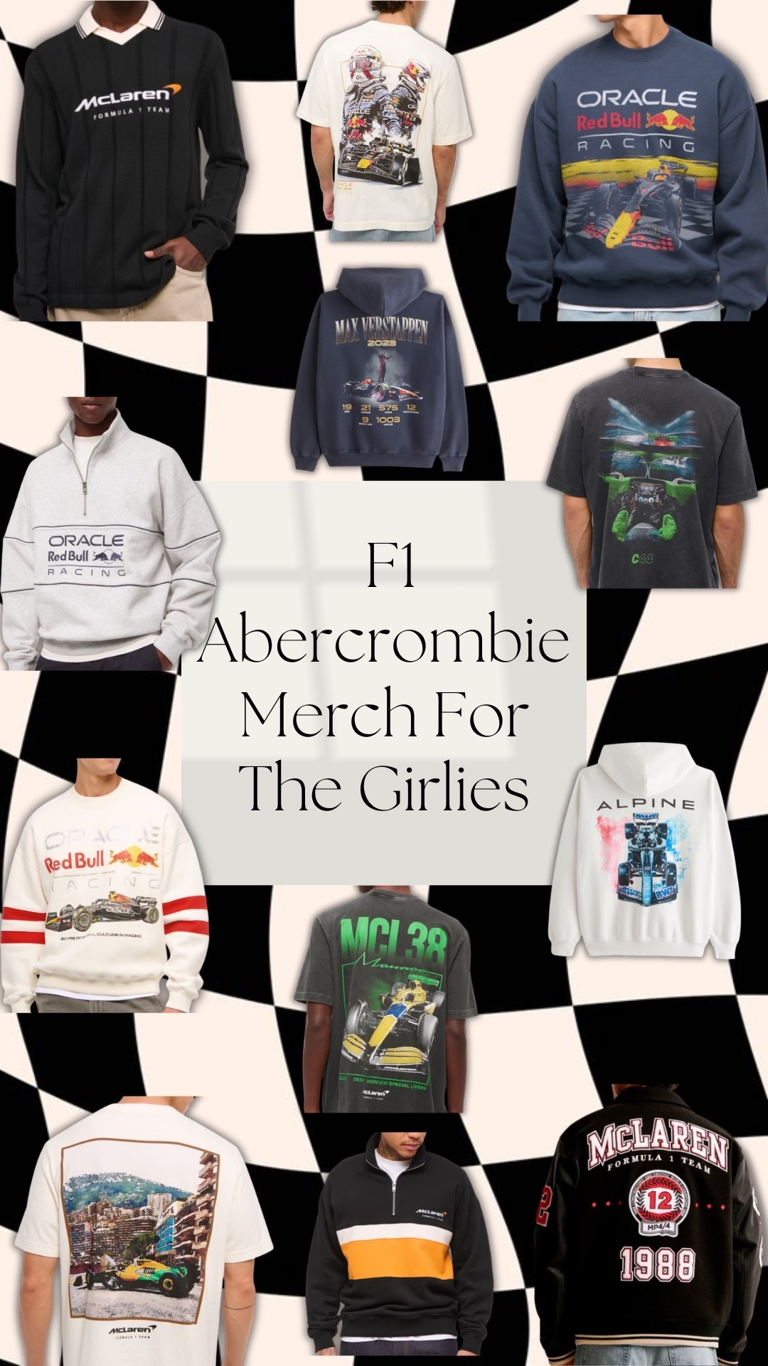 for my fellow formula one girlies, sometimes it can be hard to find quality merch that is affordable, so l have compiled a couple of my favorites from Abercrombie . For me, I always buy a small/
medium in shirts/sweatshirts and a medium/ large in jackets for an oversized fitted, however please not everything is unisex so it’s probably best to stay true to your regular size❤️🏎️🏁(June 2025)

#LTKSummerEdit #LTKSeasonal #LTKFindsUnder100