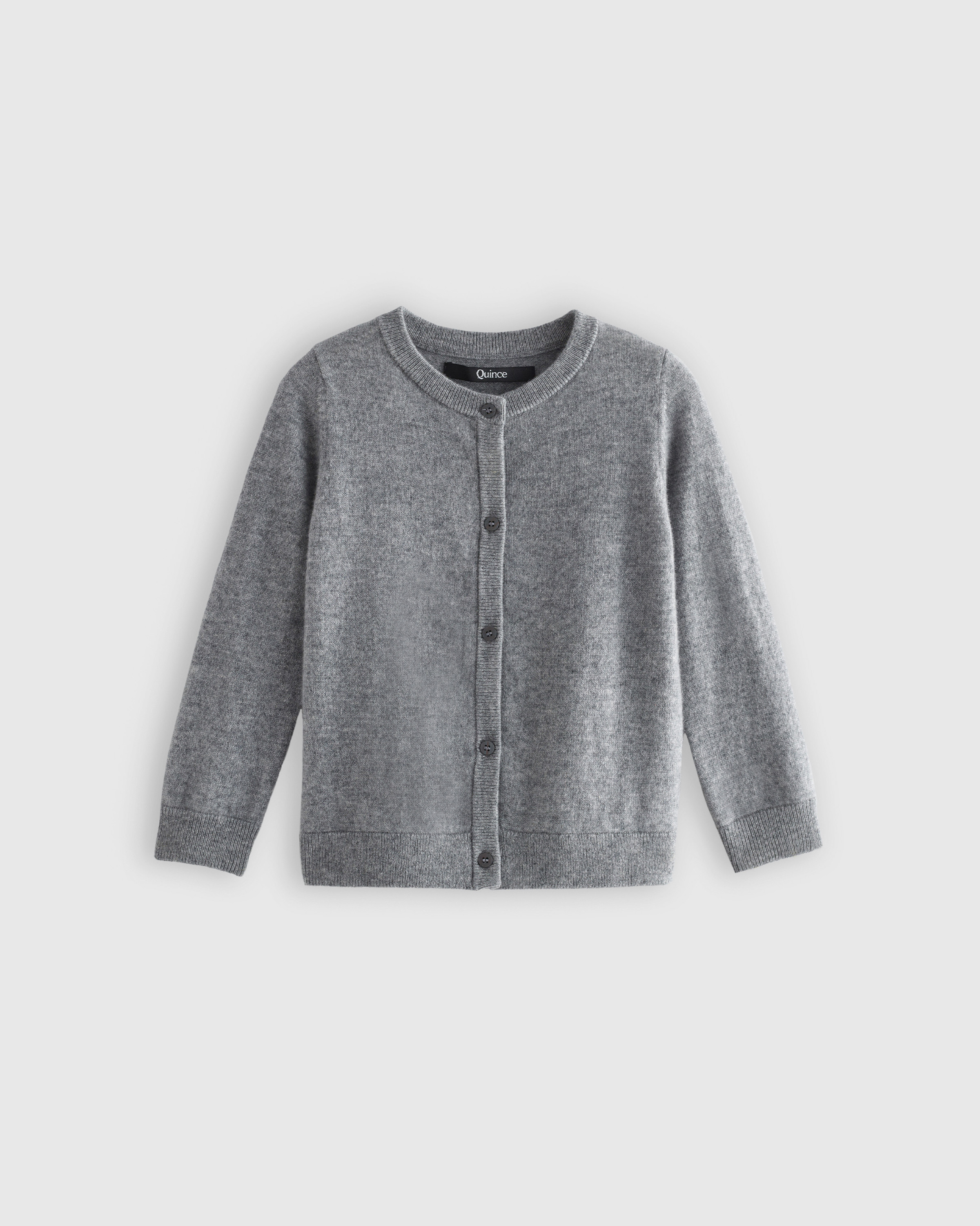 Quince | Washable Cashmere Cardigan Sweater in Heather Grey, Size 12 | Quince