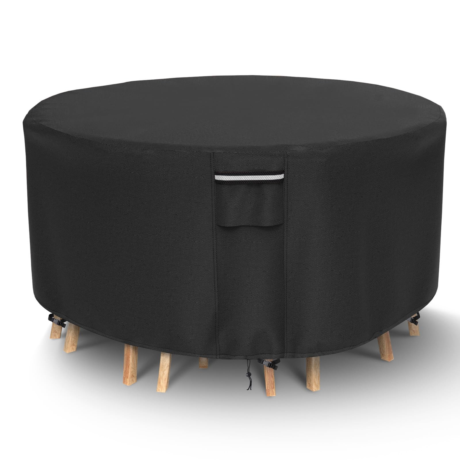 Round Patio Furniture Covers, 500D Heavy Duty Waterproof UV Resistant Cover for Round Outdoor Din... | Amazon (US)