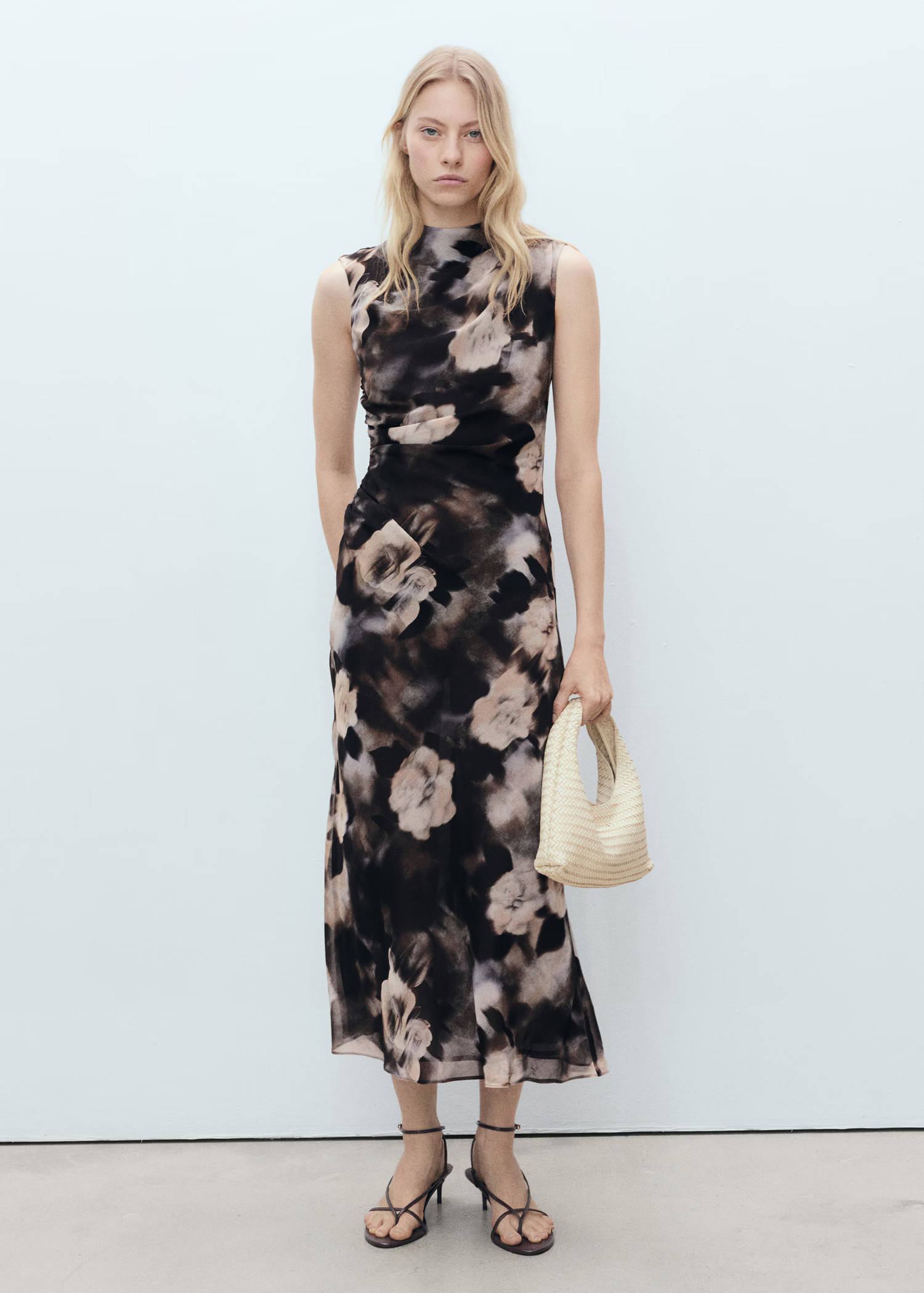 Floral print draped dress - Women | MANGO United Kingdom | MANGO (UK)