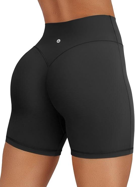 Womens High Waist Workout Shorts 6 Inches Breathable Elastic Booty Lounge Running Yoga Pants | Amazon (US)