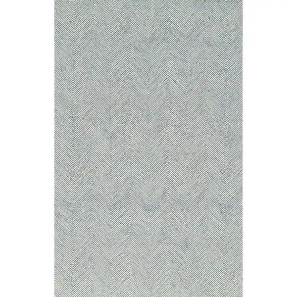 Momeni Charles Hand-tufted Wool Chevron Pattern Area Rug - 8' X 10' - Blue | Bed Bath & Beyond