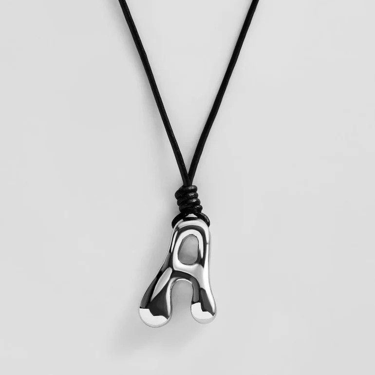 Cord Initial Necklace - Silver | BaubleBar