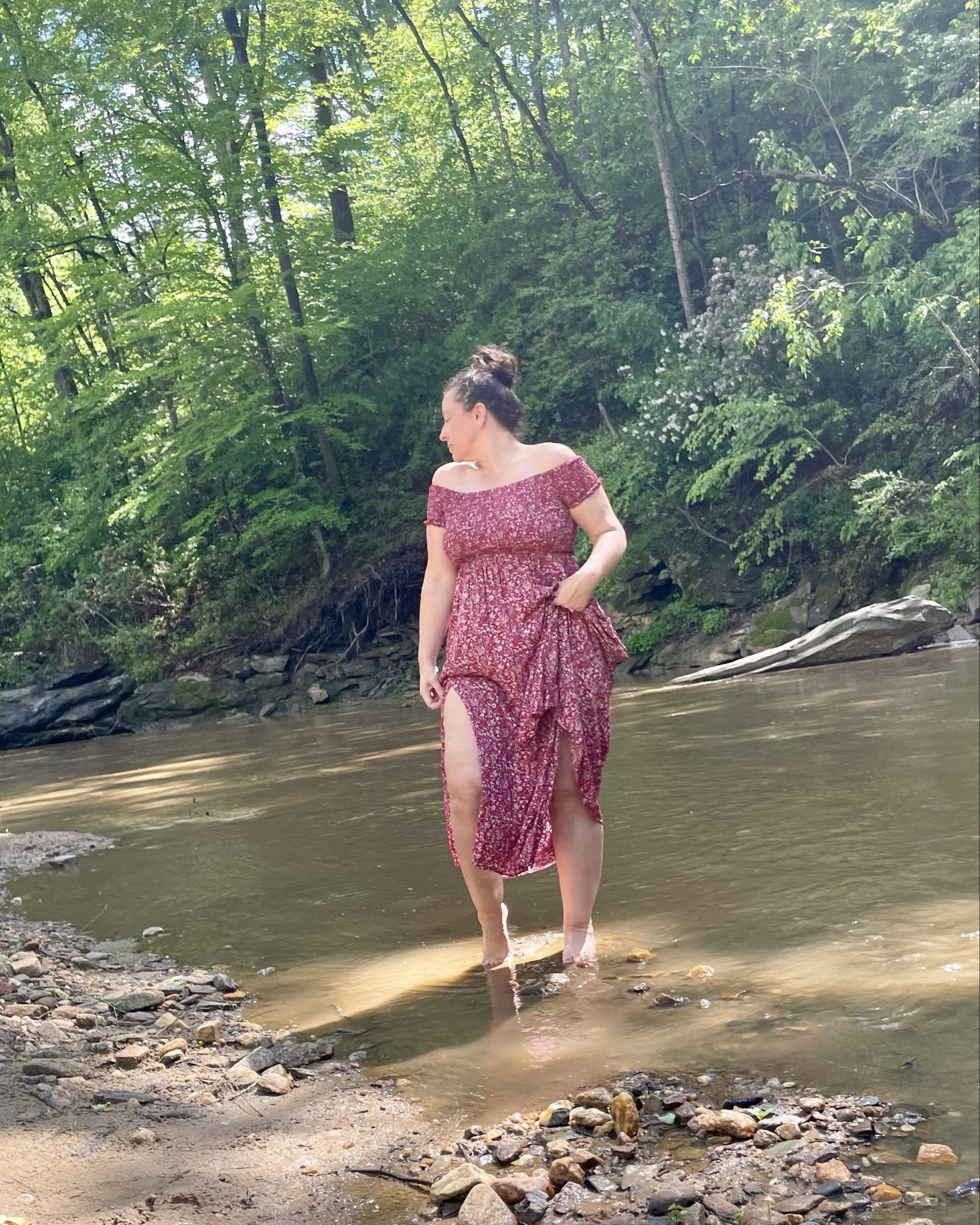 Boho Floral Print Off Shoulder Split Long A Line Dress

#LTKMidsize #LTKFindsUnder50