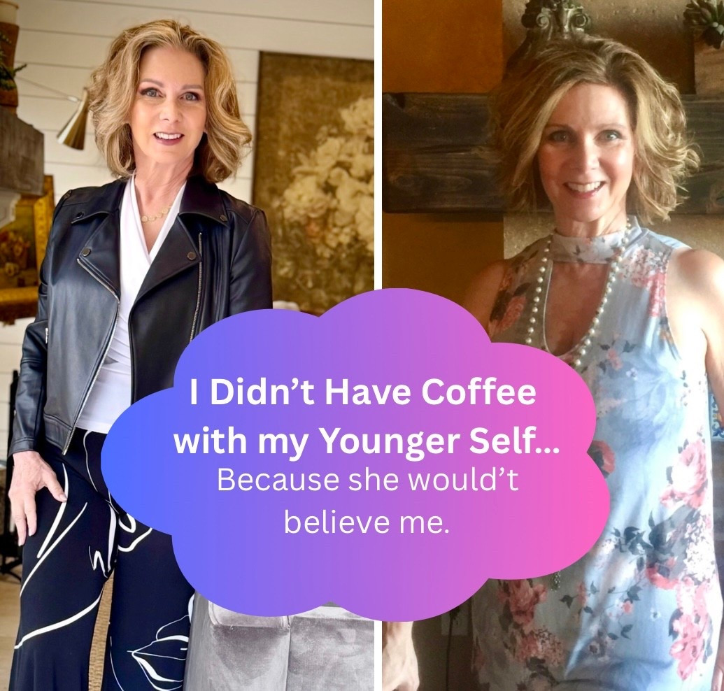I didn’t have coffee with my younger self.



Because honestly, she wouldn’t have believe what I had to say. 



✨She thought being worn out was normal ( working 12 hour days at the pharmacy). 

✨She thought pushing herself in the pursuit of ‘perfection’ was the only way. 

✨She thought entering into midlife would mean feeling even more tired, gaining weight and being unfulfilled. 



If we sat across from each other today, she might be slightly shocked that: 

✨I’m finally using my voice and using it to support other women and have found a new version of my career. 

✨ I’ve let go of the idea of perfection ( it doesn’t exist) and giving myself grace, allowing myself to rest and allowing JOY into my life. 

✨ I’m focusing on an overall healthy lifestyle and not just a number on the scale. 

She would also be shocked that she’s finally choosing herself and midlife is actually one of the best chapters of her life ! 

Be sure to check out all of my health favorites that allow me to feel my best in this fantastic chapter of life! 

#LTKover40