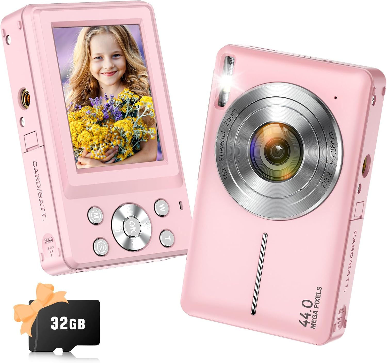 Digital Camera, 2024 Upgraded FHD 1080P Digital Camera for Kids with 16X Zoom, Flashlight, 32GB C... | Amazon (US)